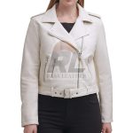 White Leather Biker Jacket