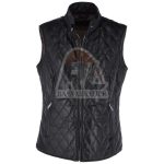 Women Diamond Quilted Leather Vest