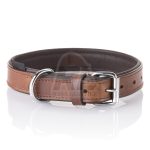 Soft Leather Dog Collar Ticino Brown, 24-30cm