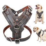Didog Leather Large Dog Harness Heavy Duty Vest Thick Soft for Big Medium Breed Dogs Brown