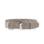 Soft Leather Dog Collar Glendale Stone, 33-40cm, 4cm
