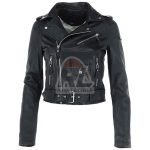 Women Classic Style Slim Ft Leather Jacket